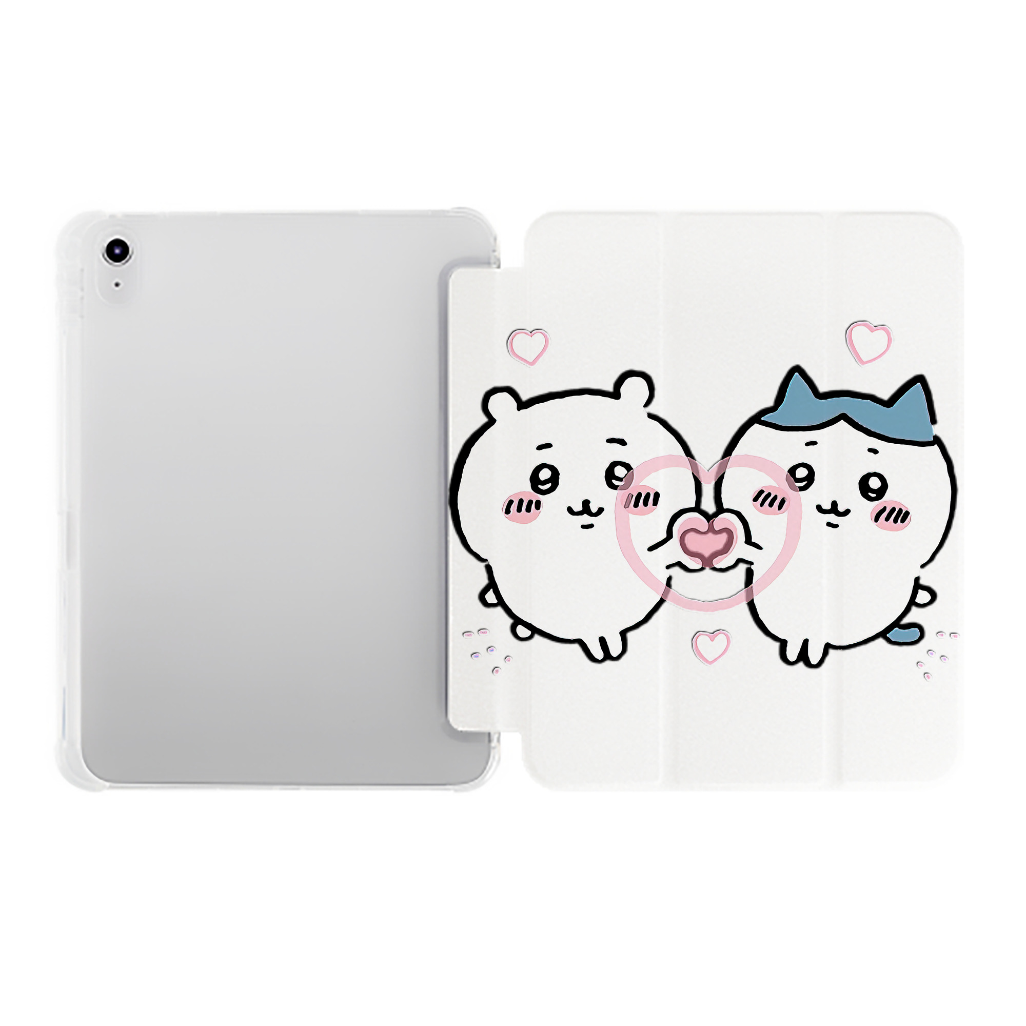 （画像用） ちいかわ ちいかわ Chii-kawa chiikawa IPad ケース ペン収納付き 三つ折りスタンド PUレザー×シリコン 対応機種9.5/10.5/10.9インチ